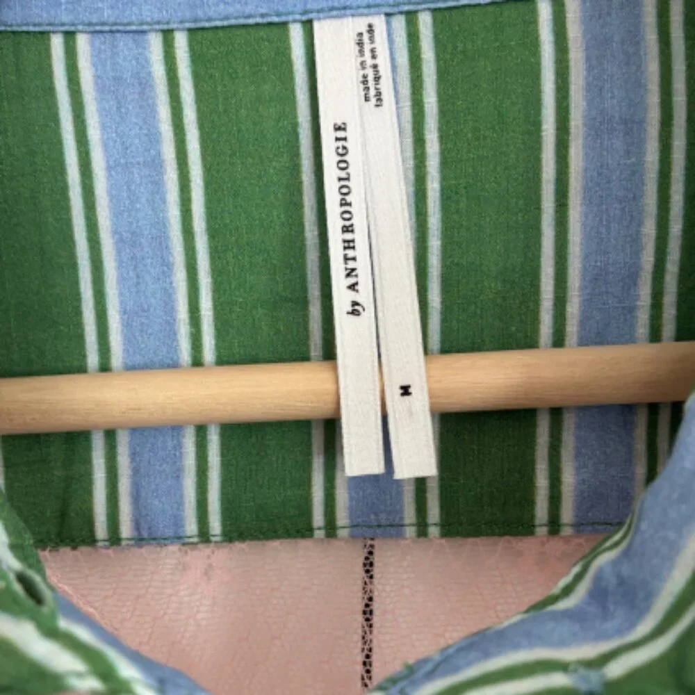 Anthropologie Green and Pink Dress M - Picture 5 of 10